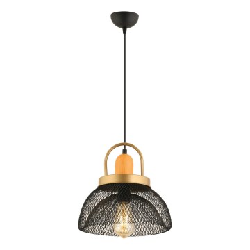 MONZA-riippuvalaisin vaijerilla, 1 x E27, 40 W, 230 V, halkaisija 29 cm, musta/kultainen