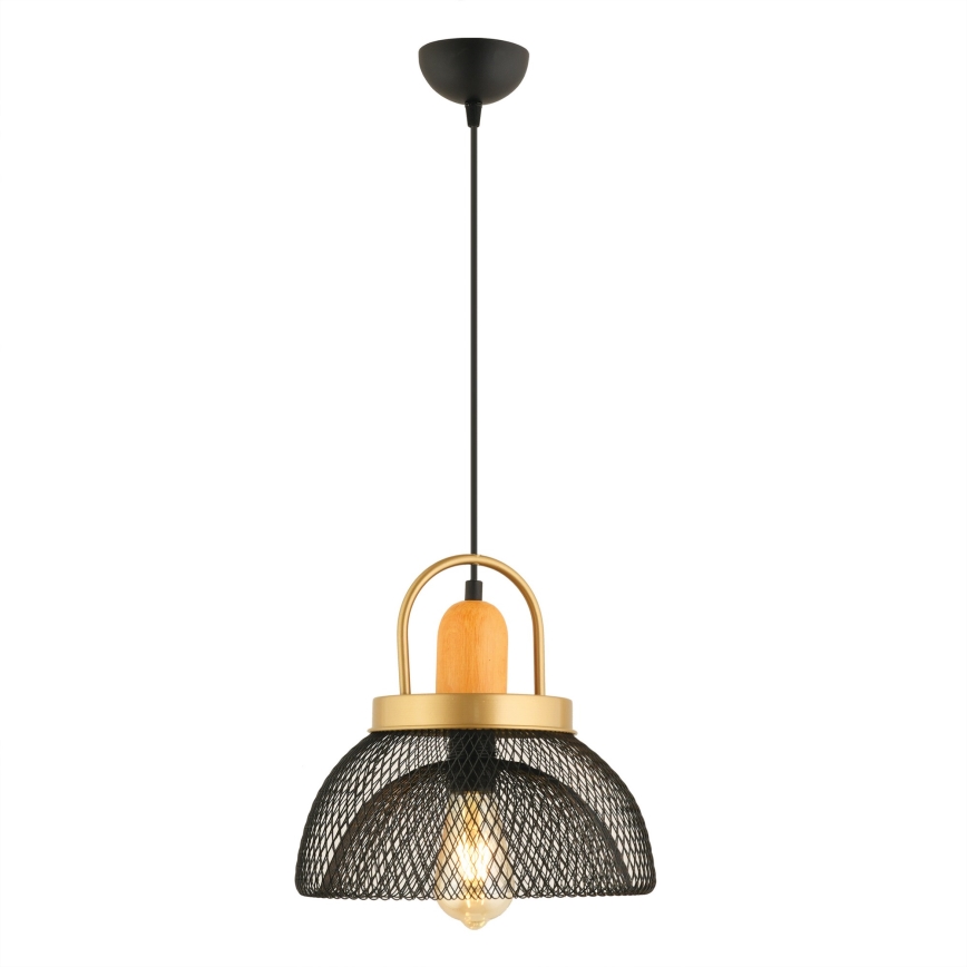 MONZA-riippuvalaisin vaijerilla, 1 x E27, 40 W, 230 V, halkaisija 29 cm, musta/kultainen
