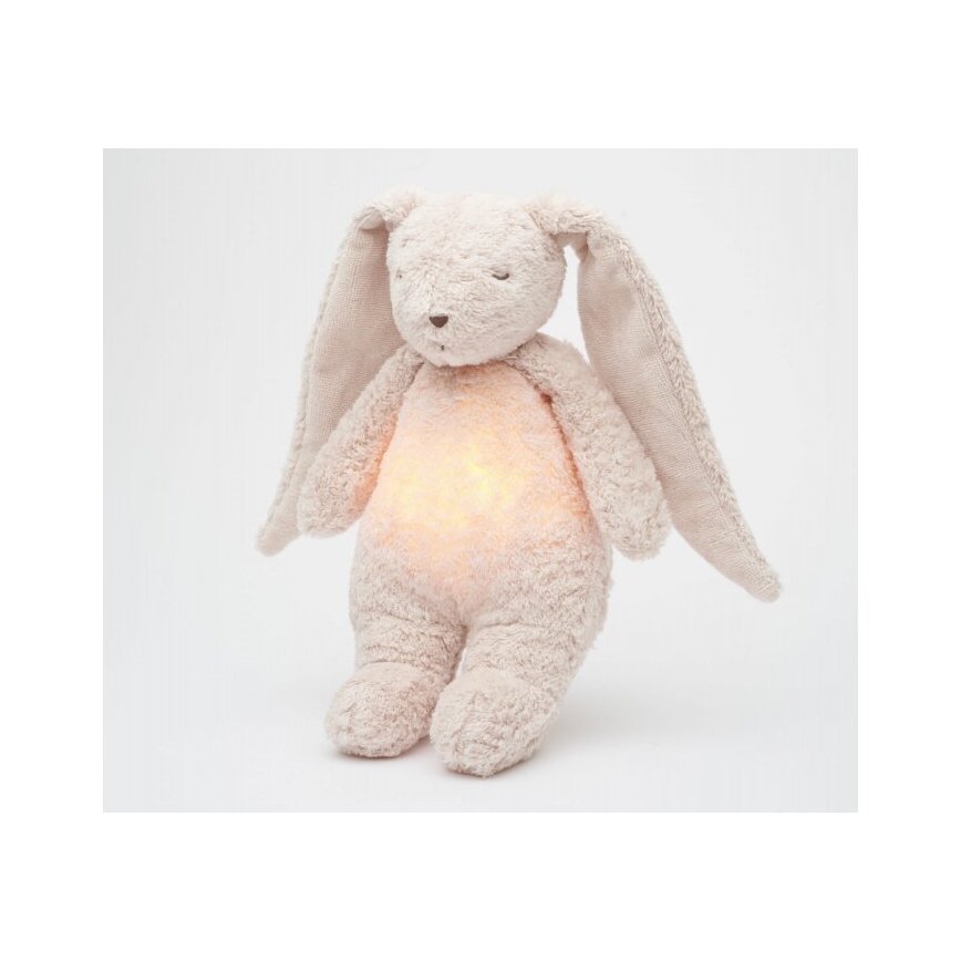 Moonie - Snuggle buddy melodialla ja valolla 2.0 pupu organic ruusu
