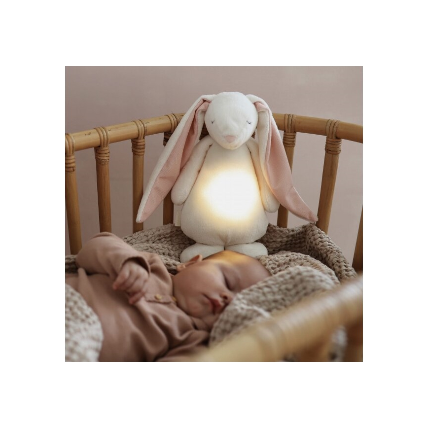 Moonie - Snuggle buddy melodialla ja valolla 2.0 pupu powder