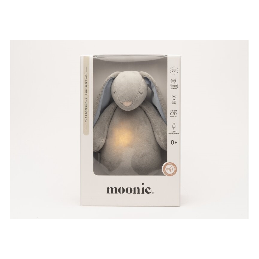 Moonie - Snuggle buddy melodialla ja valolla 2.0 pupu sky