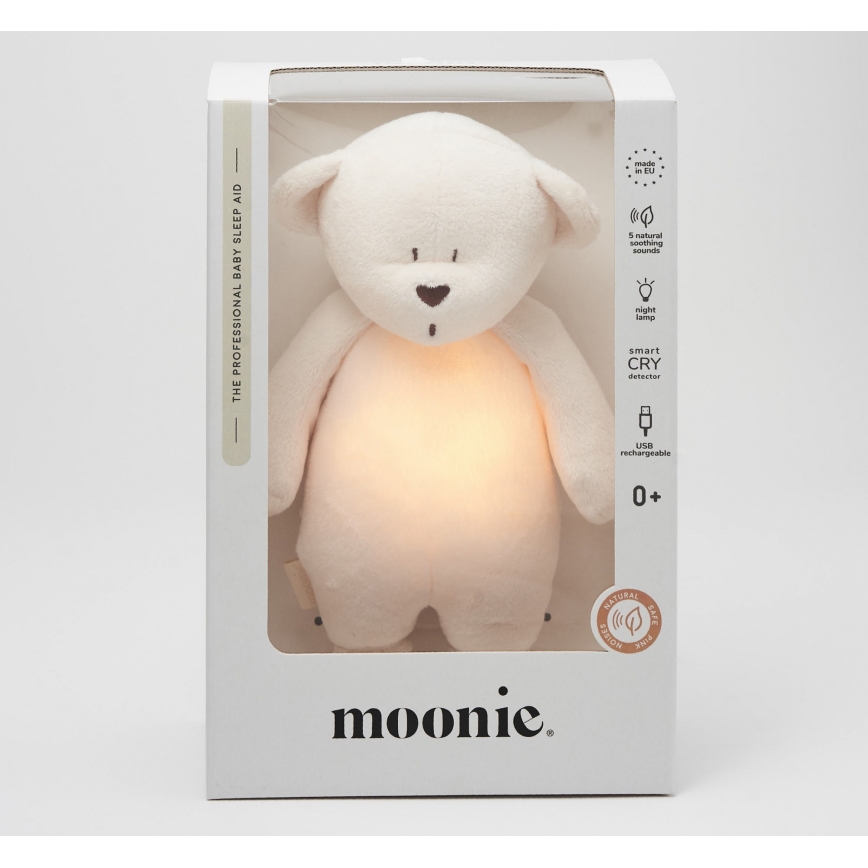 Moonie - Snuggle buddy melodialla ja valolla pieni karhu 2.0 cream