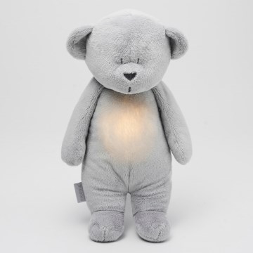 Moonie - Snuggle buddy melodialla ja valolla pieni karhu 2.0 hopea