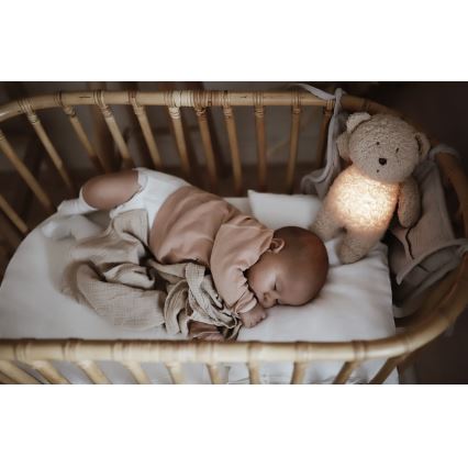 Moonie - Snuggle buddy melodialla ja valolla pieni karhu 2.0 organic polar