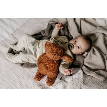 Moonie - Snuggle buddy melodialla ja valolla pieni karhu organic caramel natur