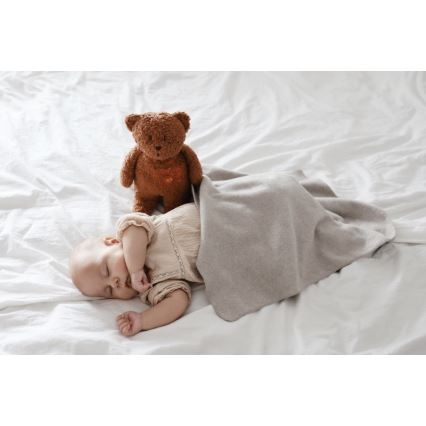 Moonie - Snuggle buddy melodialla ja valolla pieni karhu organic caramel natur