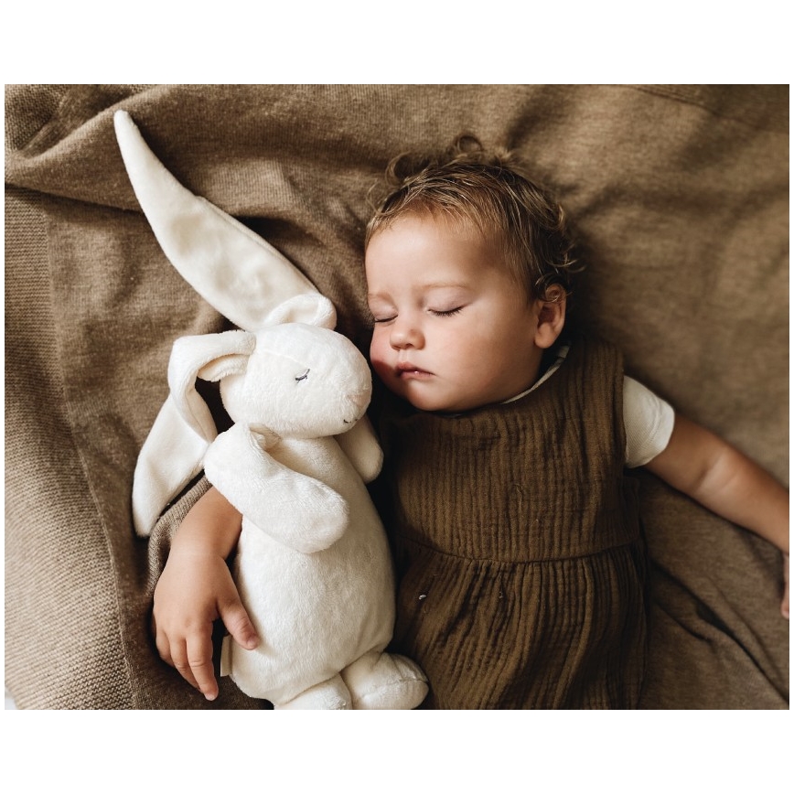Moonie - Snuggle buddy melodialla ja valolla pupu 2.0 organic cappuccino