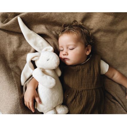 Moonie - Snuggle buddy melodialla ja valolla pupu 2.0 organic Hiekka