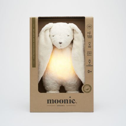 Moonie - Snuggle buddy melodialla ja valolla pupu orgaaninen polar natur