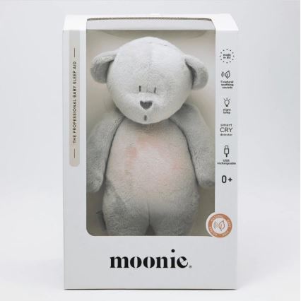 Moonie - Snuggle kaveri melodialla ja valolla karhu hopea