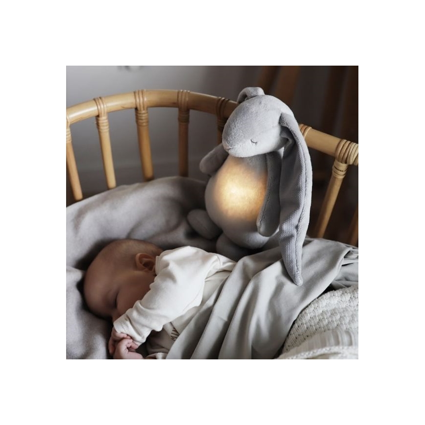 Moonie - Snuggle kaveri melodialla ja valolla pupu hopea