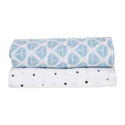MOTHERHOOD - Musliinihuopa 2kpl Siniset veneet 100x120 cm