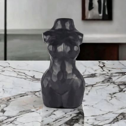 Musta keramiikkavaasi, 30 cm
