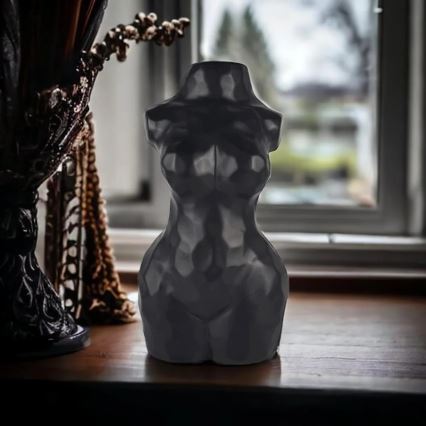 Musta keramiikkavaasi, 30 cm