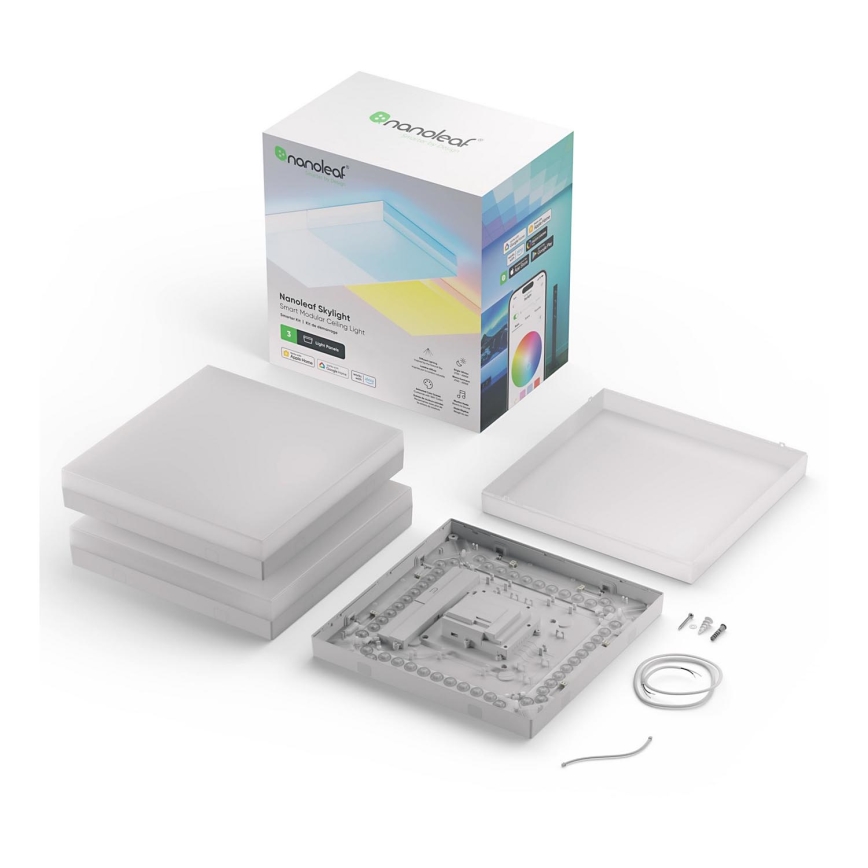 Nanoleaf - SETTI 3x RGBW Himmennettävä kattovalaisin SKYLIGHT 1xLED/18W/230V + 2xLED/16W/230V 2700-6500K Wi-Fi
