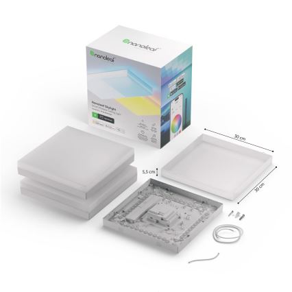 Nanoleaf - SETTI 3x RGBW Himmennettävä kattovalaisin SKYLIGHT 1xLED/18W/230V + 2xLED/16W/230V 2700-6500K Wi-Fi