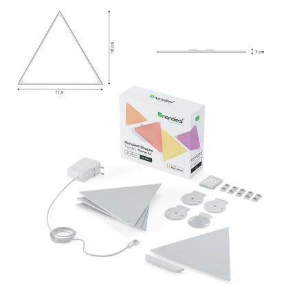Nanoleaf - SETTI 10x LED RGB Himmennyspaneeli TRIANGLES LED/0,5W/230V Wi-Fi