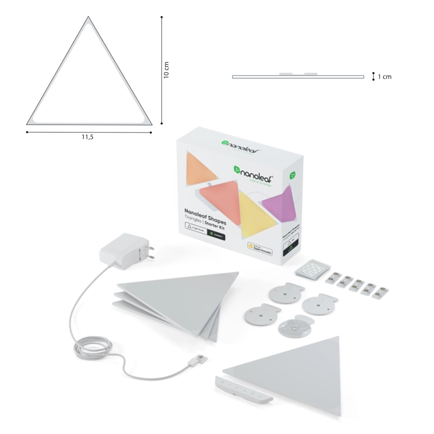 Nanoleaf - SETTI 10x LED RGB Himmennyspaneeli TRIANGLES LED/0,5W/230V Wi-Fi