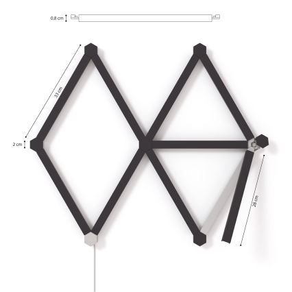 Nanoleaf - Kiskosarjan suoja LINES 9 kpl musta matta