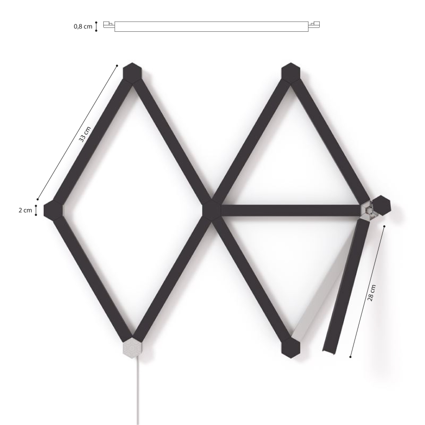 Nanoleaf - Kiskosarjan suoja LINES 9 kpl musta matta