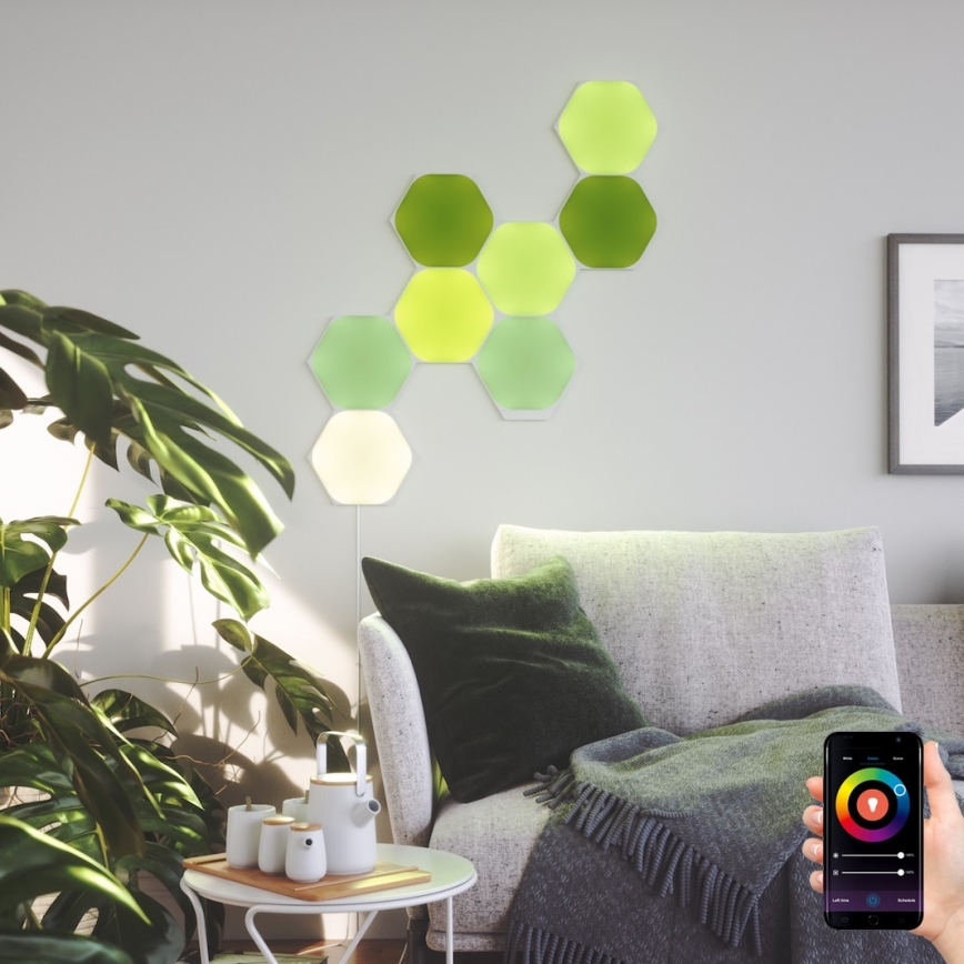 Nanoleaf - SETTI 9x LED RGB Himmennyspaneeli SHAPES HEXAGON LED/2W/230V 1200-6500K Wi-Fi