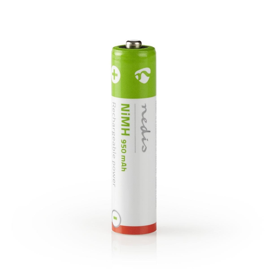 Nedis BANM9HR034B - 4 kpl ladattava akku AAA Ni-MH / 1.2V / 950mAh