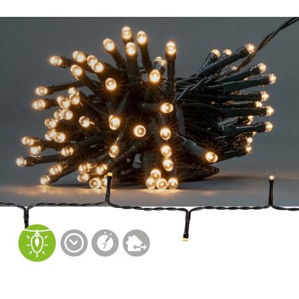 LED Jouluvaloketju ulkokäyttöön 48xLED/7 toimintoa/3xAA 4,1m IP44 lämmin valkoinen