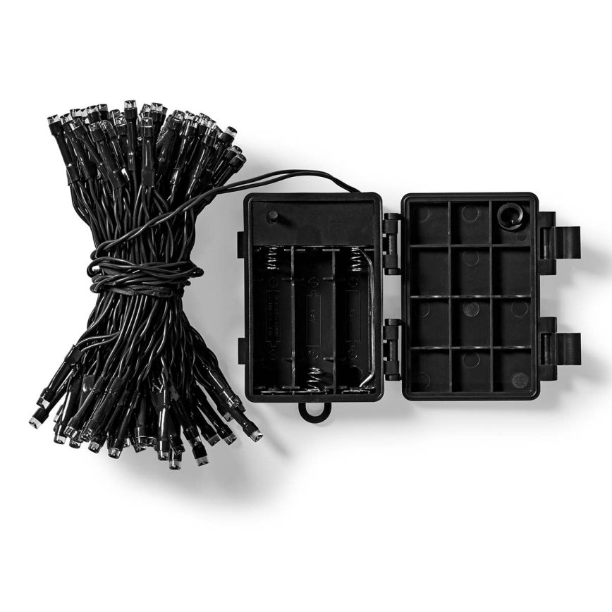 LED Valoketju 96xLED/7 toimintoa/3xAA 7,7m IP44 lämmin valkoinen