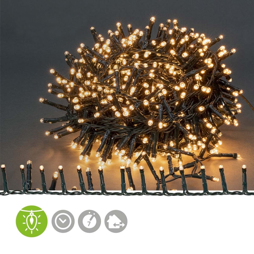 LED Jouluvaloketju ulkokäyttöön 700xLED/7 toimintoa 17m IP44 lämmin valkoinen