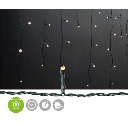 LED Valoverho ulkokäyttöön 180xLED/7 funktiota 10,9m IP44 lämmin valkoinen