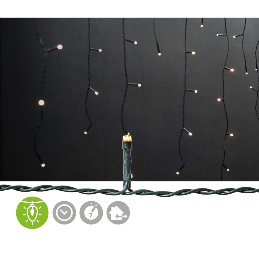 LED Valoverho ulkokäyttöön 180xLED/7 funktiota 10,9m IP44 lämmin valkoinen