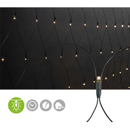 LED Valoverho 160xLED/7 funktiota 5m IP44 lämmin valkoinen
