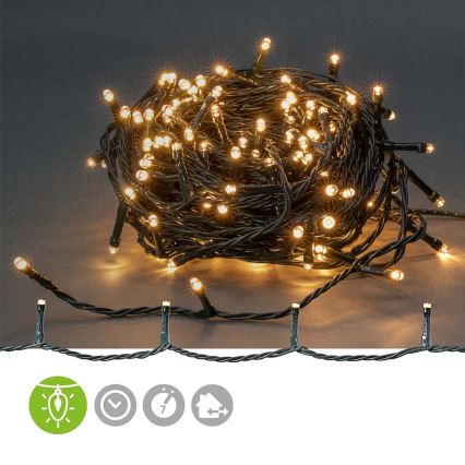 LED Valoverho ulkokäyttöön 180xLED/7 funktiota16,5m IP44 lämmin valkoinen