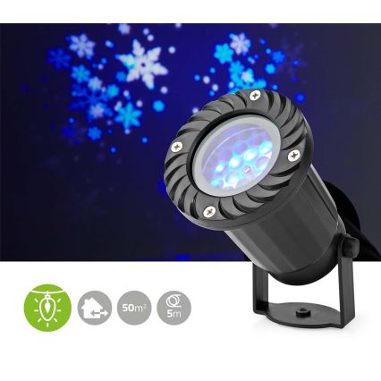 LED lumihiutaleprojektori joulu ulkokäyttöön 5W/230V IP44