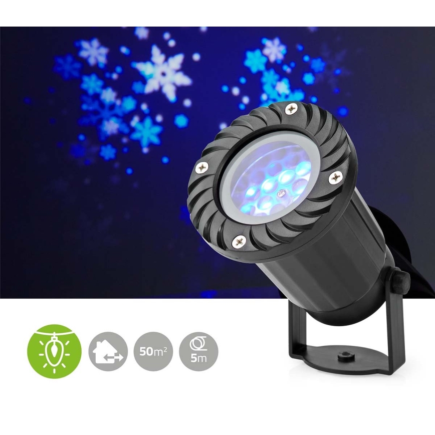LED lumihiutaleprojektori joulu ulkokäyttöön 5W/230V IP44