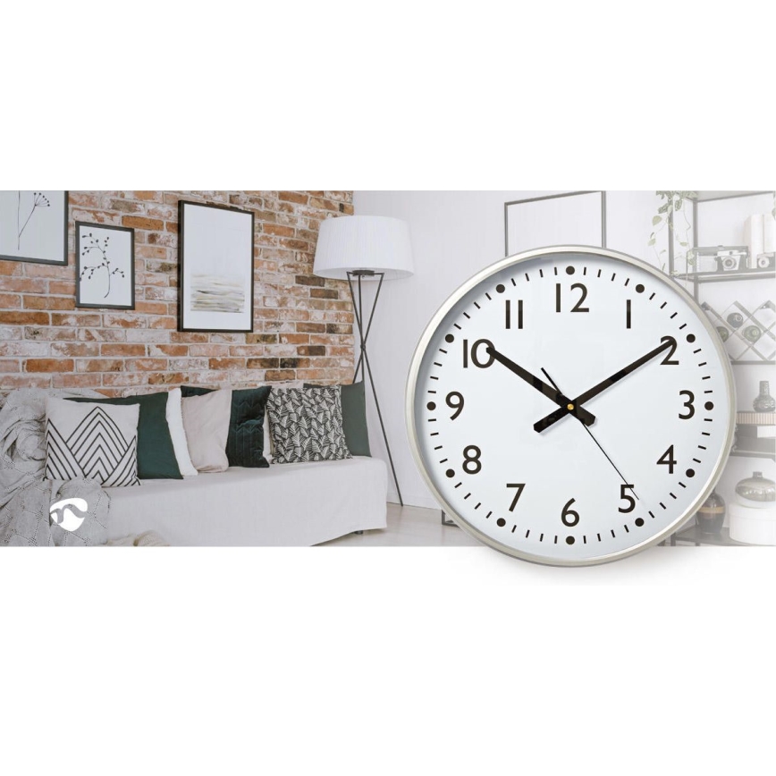Seinäkello halkaisija 38 cm 1xAA valkoinen