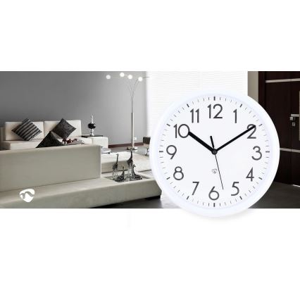 Seinäkello halkaisija 22 cm 1xAA valkoinen