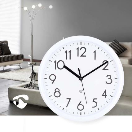 Seinäkello halkaisijaltaan 22 cm, 1xAA, valkoinen