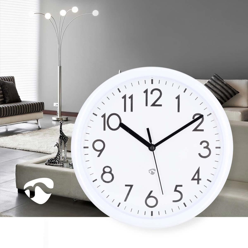 Seinäkello halkaisijaltaan 22 cm, 1xAA, valkoinen