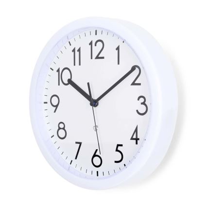Seinäkello halkaisijaltaan 22 cm, 1xAA, valkoinen