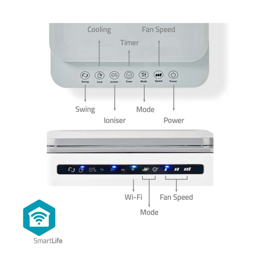 Ilmanjäähdytin 65W/230V Wi-Fi Tuya valkoinen + kauko-ohjaus