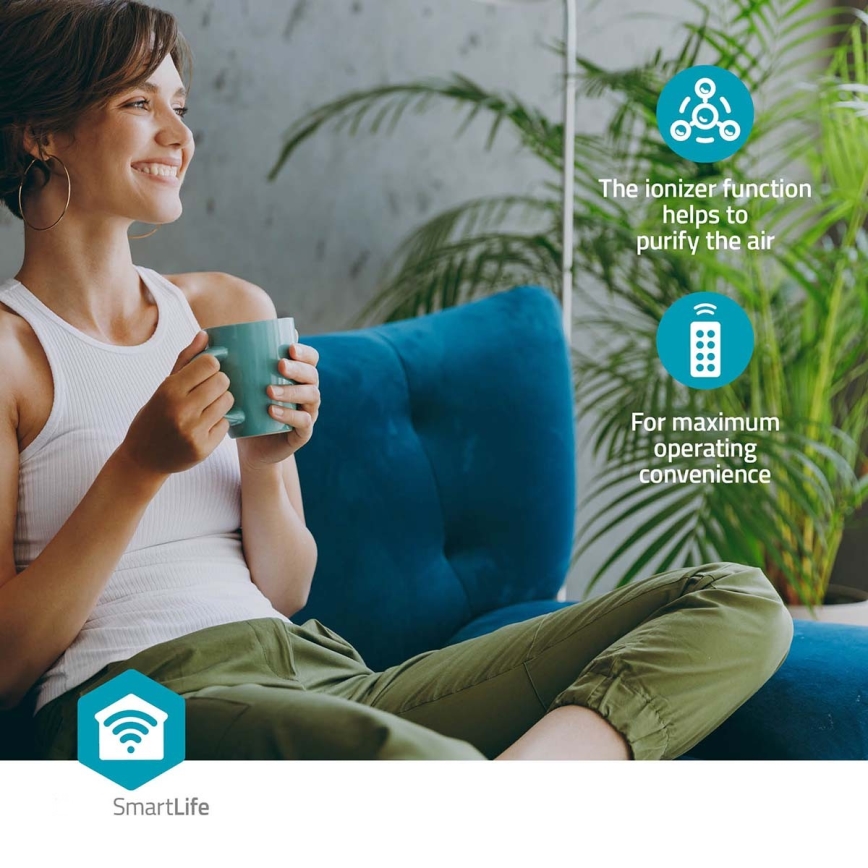 Ilmanjäähdytin 65W/230V Wi-Fi Tuya valkoinen + kauko-ohjaus