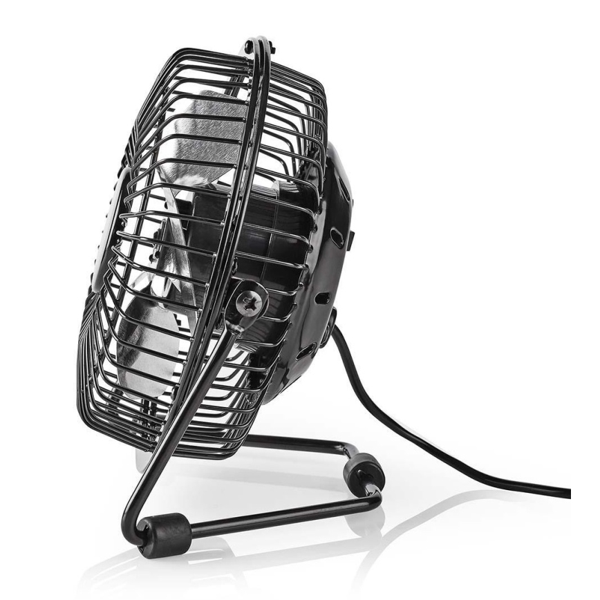 Nedis FNDK1BK10 - Pöytätuuletin 3W / USB 10 cm musta