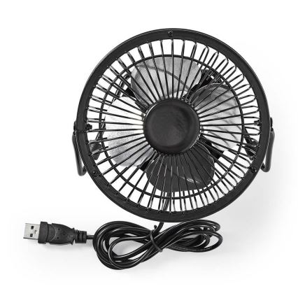 Nedis FNDK1BK10 - Pöytätuuletin 3W / USB 10 cm musta