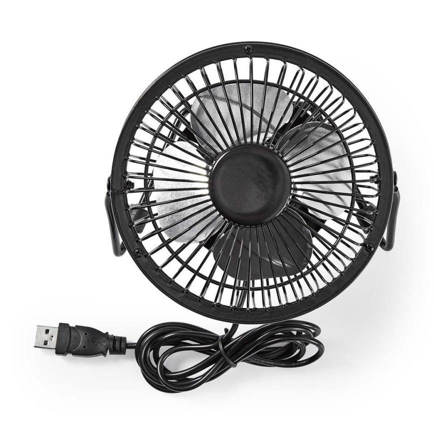 Nedis FNDK1BK10 - Pöytätuuletin 3W / USB 10 cm musta