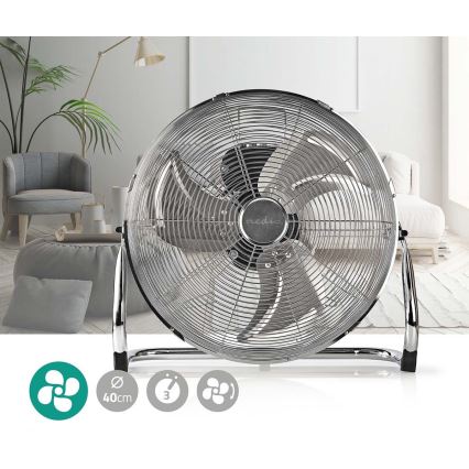 Seisova tuuletin 80W/230V kiiltävä kromi