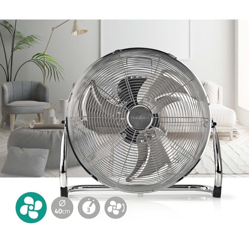 Seisova tuuletin 80W/230V kiiltävä kromi