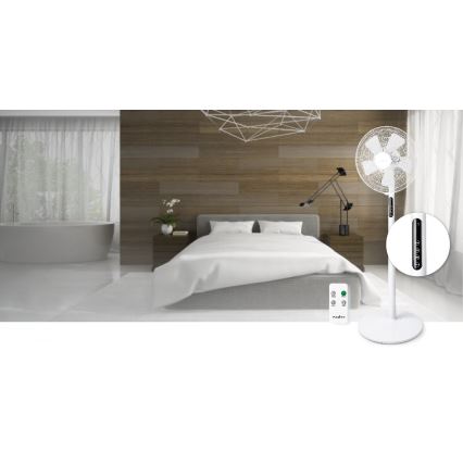 Lattiatuuletin LED-näytöllä 45W/230V valkoinen