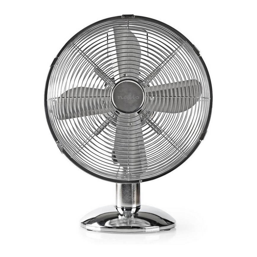 Nedis FNTB20ECR30 - pöytätuuletin 35W/230V kiiltävä kromi