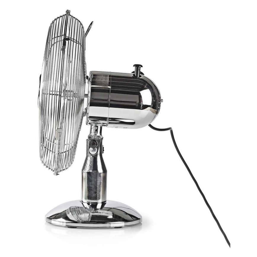 Nedis FNTB20ECR30 - pöytätuuletin 35W/230V kiiltävä kromi